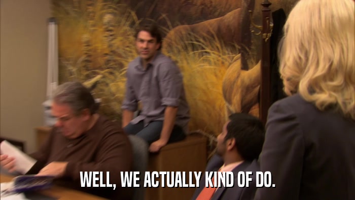 WELL, WE ACTUALLY KIND OF DO.  