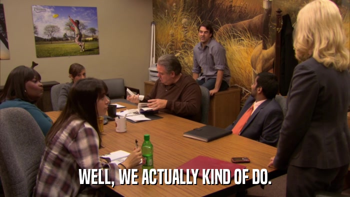 WELL, WE ACTUALLY KIND OF DO.  