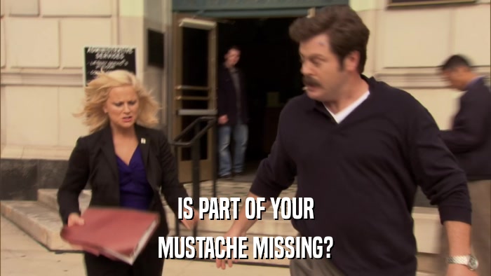 IS PART OF YOUR MUSTACHE MISSING? 