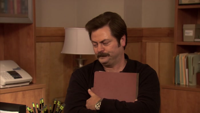 LESLIE, RON DOESN'T WANNA BREAK UP WITH ME. 