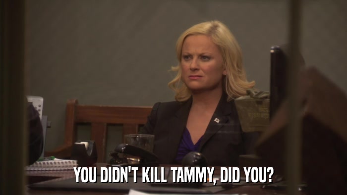 YOU DIDN'T KILL TAMMY, DID YOU?  