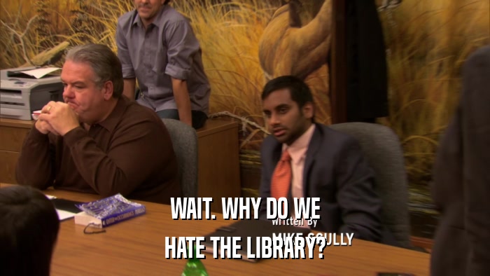 WAIT. WHY DO WE HATE THE LIBRARY? 