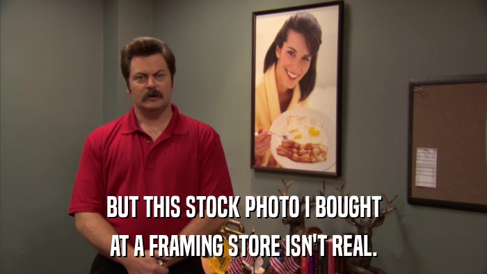 BUT THIS STOCK PHOTO I BOUGHT AT A FRAMING STORE ISN'T REAL. 