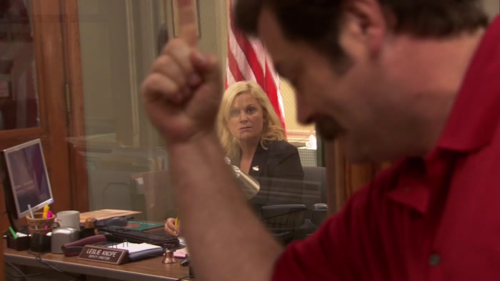 RON WEARS THE SAME THING AFTER HE'S HAD SEX. 