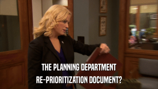 THE PLANNING DEPARTMENT RE-PRIORITIZATION DOCUMENT? 