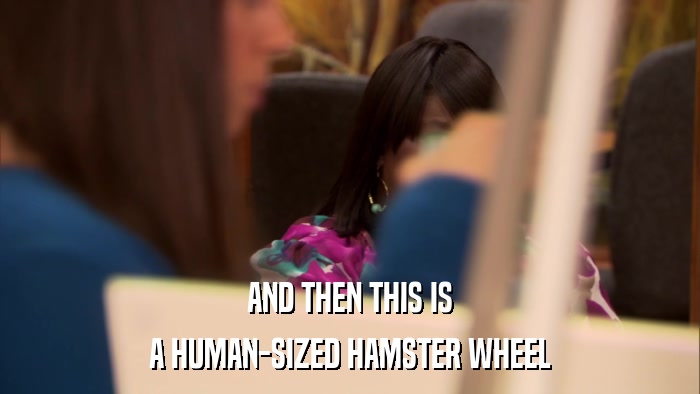 AND THEN THIS IS A HUMAN-SIZED HAMSTER WHEEL 