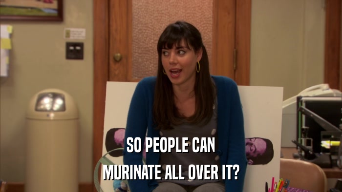SO PEOPLE CAN MURINATE ALL OVER IT? 