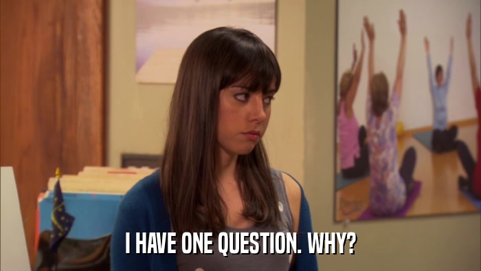 I HAVE ONE QUESTION. WHY?  