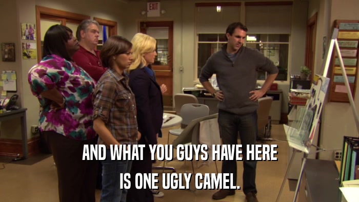AND WHAT YOU GUYS HAVE HERE IS ONE UGLY CAMEL. 