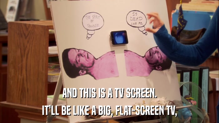 AND THIS IS A TV SCREEN. IT'LL BE LIKE A BIG, FLAT-SCREEN TV, 