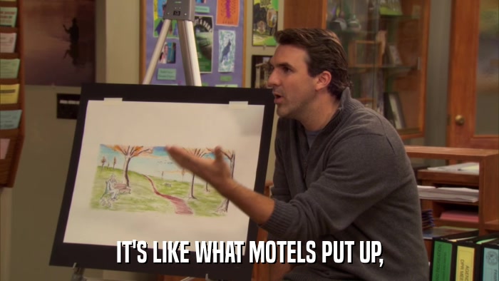 IT'S LIKE WHAT MOTELS PUT UP,  