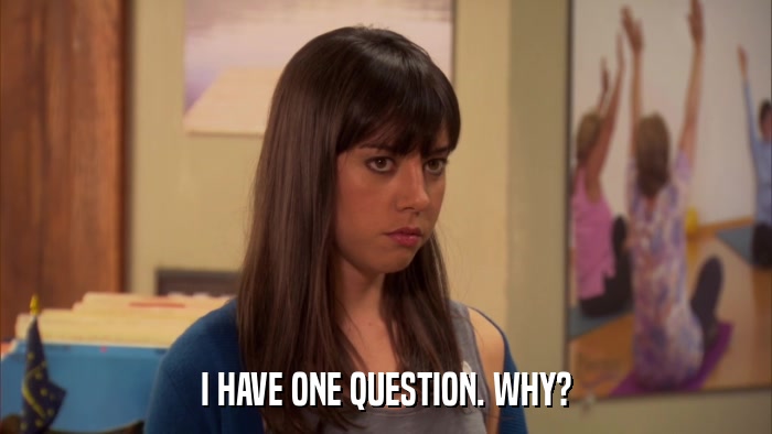 I HAVE ONE QUESTION. WHY?  