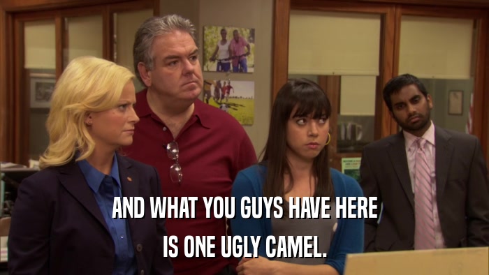 AND WHAT YOU GUYS HAVE HERE IS ONE UGLY CAMEL. 