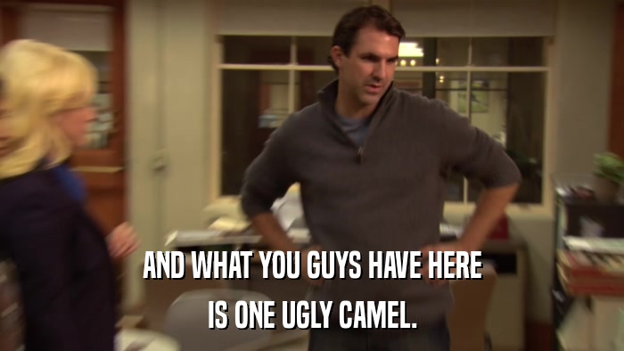 AND WHAT YOU GUYS HAVE HERE IS ONE UGLY CAMEL. 