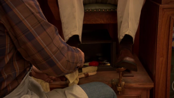 MMM. THAT'S A GOOD SHOESHINE. 