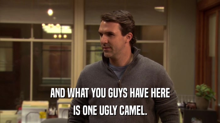 AND WHAT YOU GUYS HAVE HERE IS ONE UGLY CAMEL. 