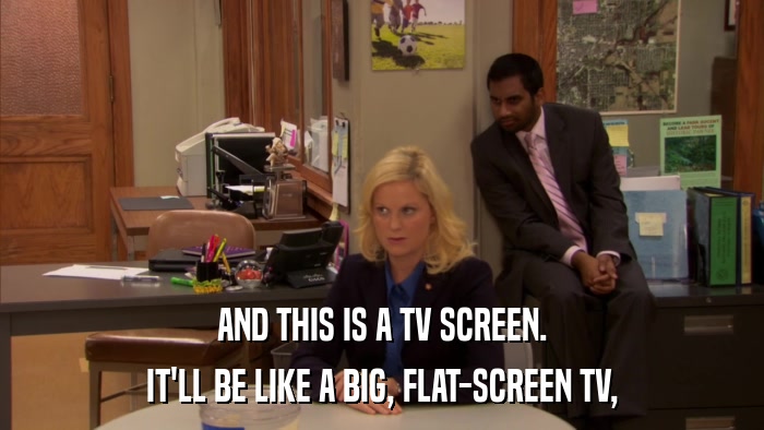 AND THIS IS A TV SCREEN. IT'LL BE LIKE A BIG, FLAT-SCREEN TV, 