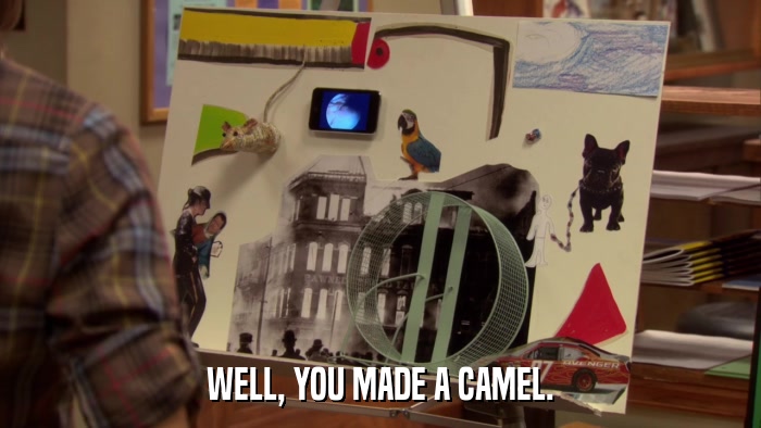 WELL, YOU MADE A CAMEL.  