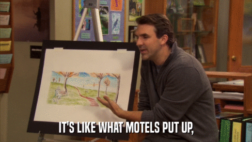 IT'S LIKE WHAT MOTELS PUT UP,  