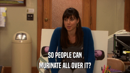 SO PEOPLE CAN MURINATE ALL OVER IT? 