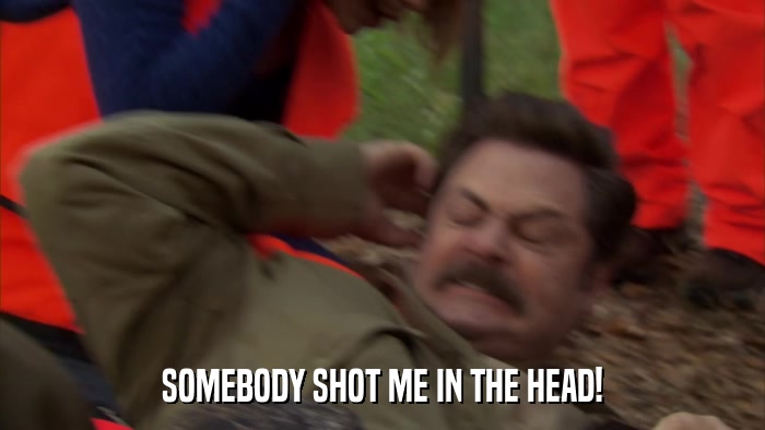 SOMEBODY SHOT ME IN THE HEAD!  