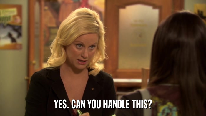 YES. CAN YOU HANDLE THIS?  