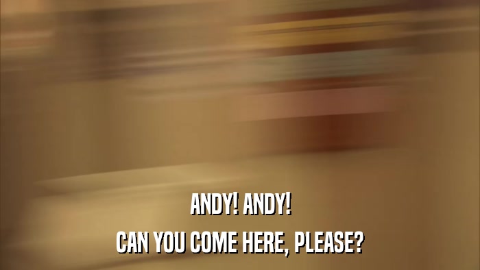 ANDY! ANDY! CAN YOU COME HERE, PLEASE? 