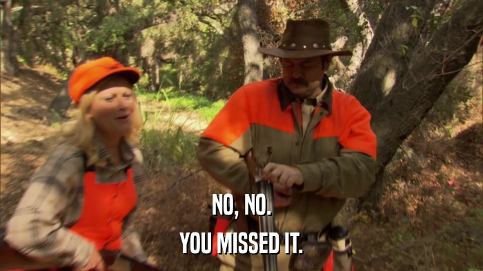 NO, NO. YOU MISSED IT. 