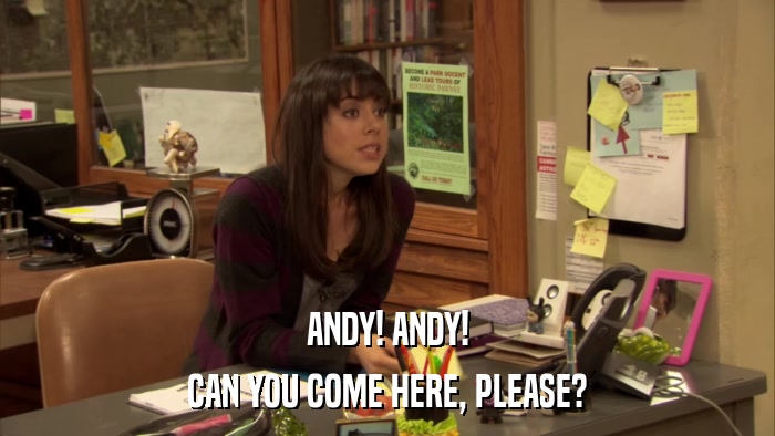ANDY! ANDY! CAN YOU COME HERE, PLEASE? 
