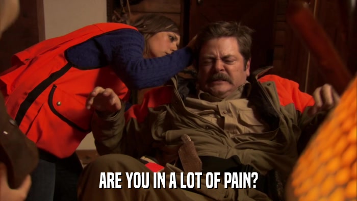 ARE YOU IN A LOT OF PAIN?  