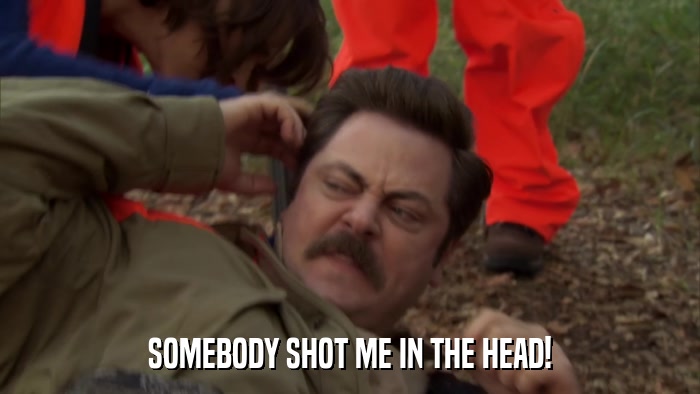 SOMEBODY SHOT ME IN THE HEAD!  
