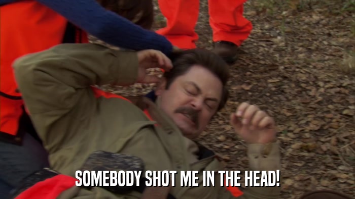 SOMEBODY SHOT ME IN THE HEAD!  