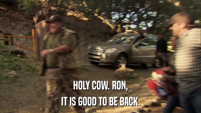 HOLY COW. RON, IT IS GOOD TO BE BACK. 