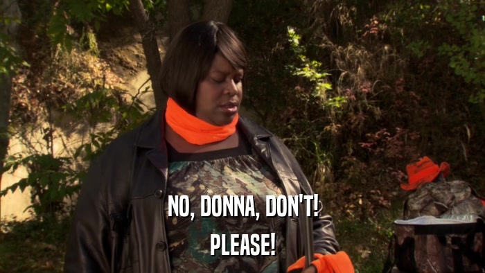 NO, DONNA, DON'T! PLEASE! 