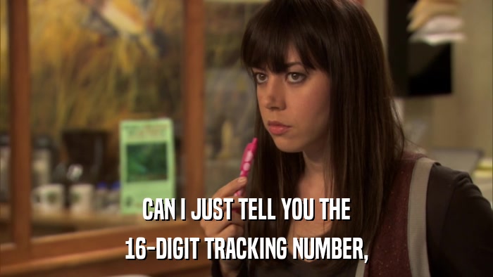 CAN I JUST TELL YOU THE 16-DIGIT TRACKING NUMBER, 