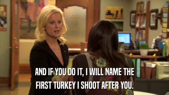 AND IF YOU DO IT, I WILL NAME THE FIRST TURKEY I SHOOT AFTER YOU. 