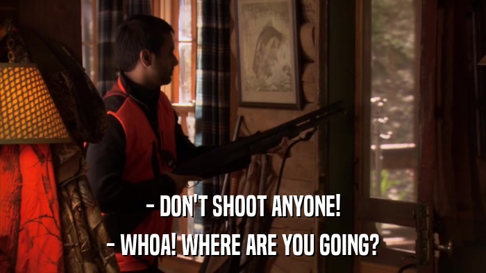 - DON'T SHOOT ANYONE! - WHOA! WHERE ARE YOU GOING? 