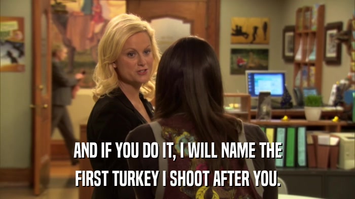 AND IF YOU DO IT, I WILL NAME THE FIRST TURKEY I SHOOT AFTER YOU. 