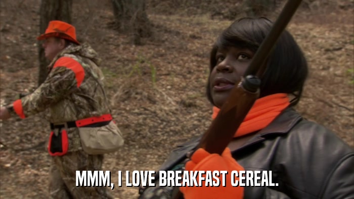 MMM, I LOVE BREAKFAST CEREAL.  