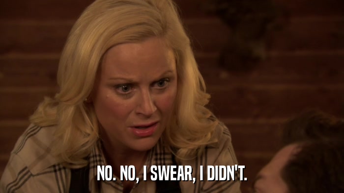 NO. NO, I SWEAR, I DIDN'T.  