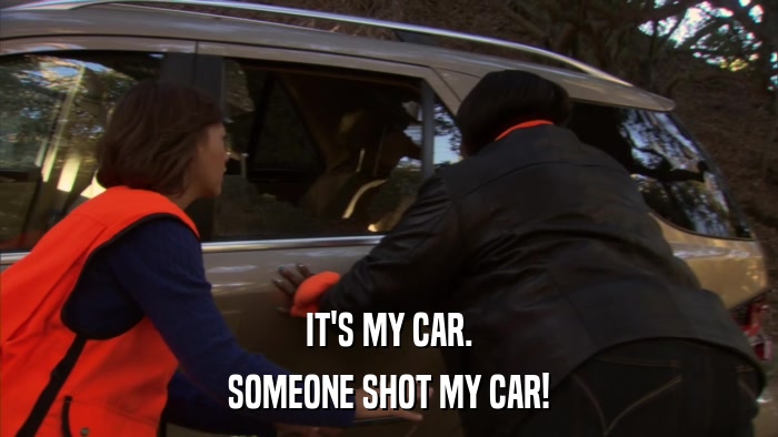 IT'S MY CAR. SOMEONE SHOT MY CAR! 