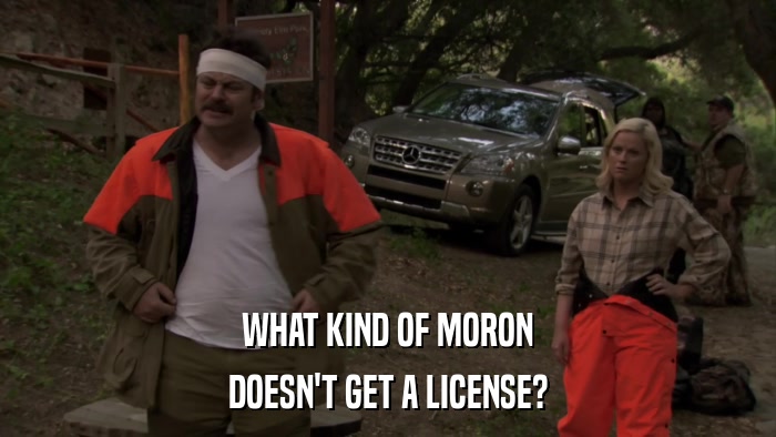 WHAT KIND OF MORON DOESN'T GET A LICENSE? 