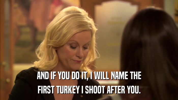AND IF YOU DO IT, I WILL NAME THE FIRST TURKEY I SHOOT AFTER YOU. 
