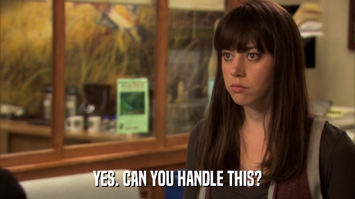 YES. CAN YOU HANDLE THIS?  