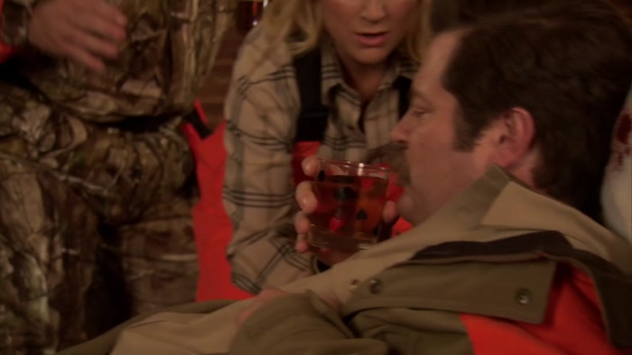 HERE YOU GO. HERE'S YOUR SCOTCH, RON. THERE WE GO, RON. 