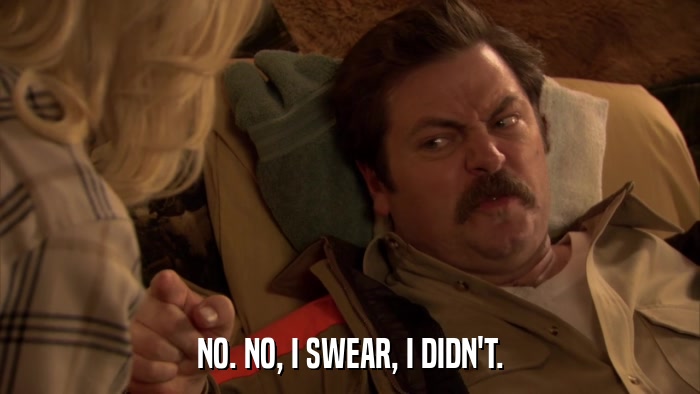 NO. NO, I SWEAR, I DIDN'T.  