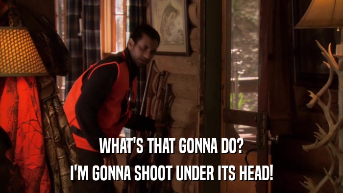 WHAT'S THAT GONNA DO? I'M GONNA SHOOT UNDER ITS HEAD! 