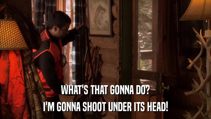 WHAT'S THAT GONNA DO? I'M GONNA SHOOT UNDER ITS HEAD! 