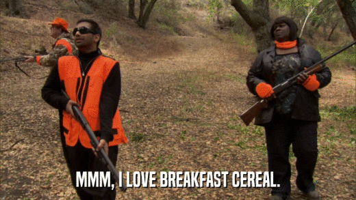 MMM, I LOVE BREAKFAST CEREAL.  