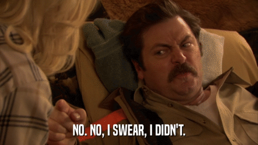 NO. NO, I SWEAR, I DIDN'T.  